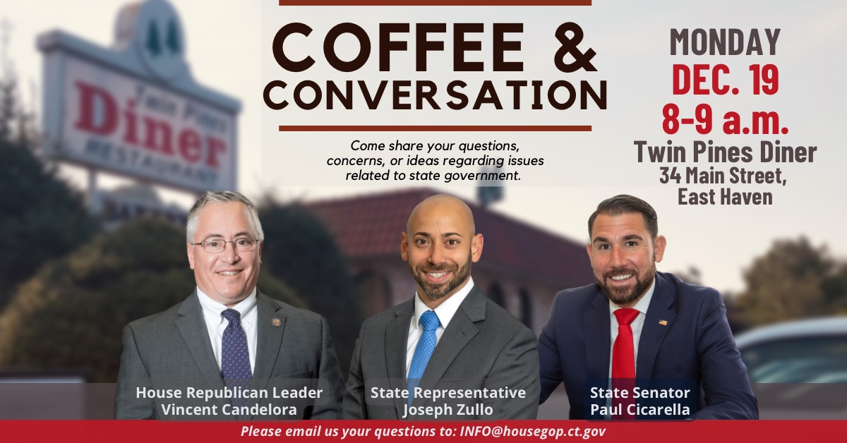 Candelora, Zullo, Cicarella to Host Dec. 19 Office Hours in East Haven