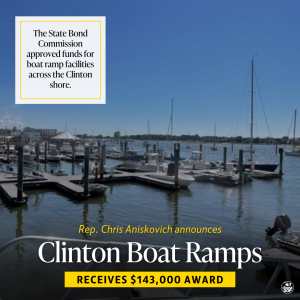 Clinton, CT boat ramp funding secured by state Rep. Aniskovich
